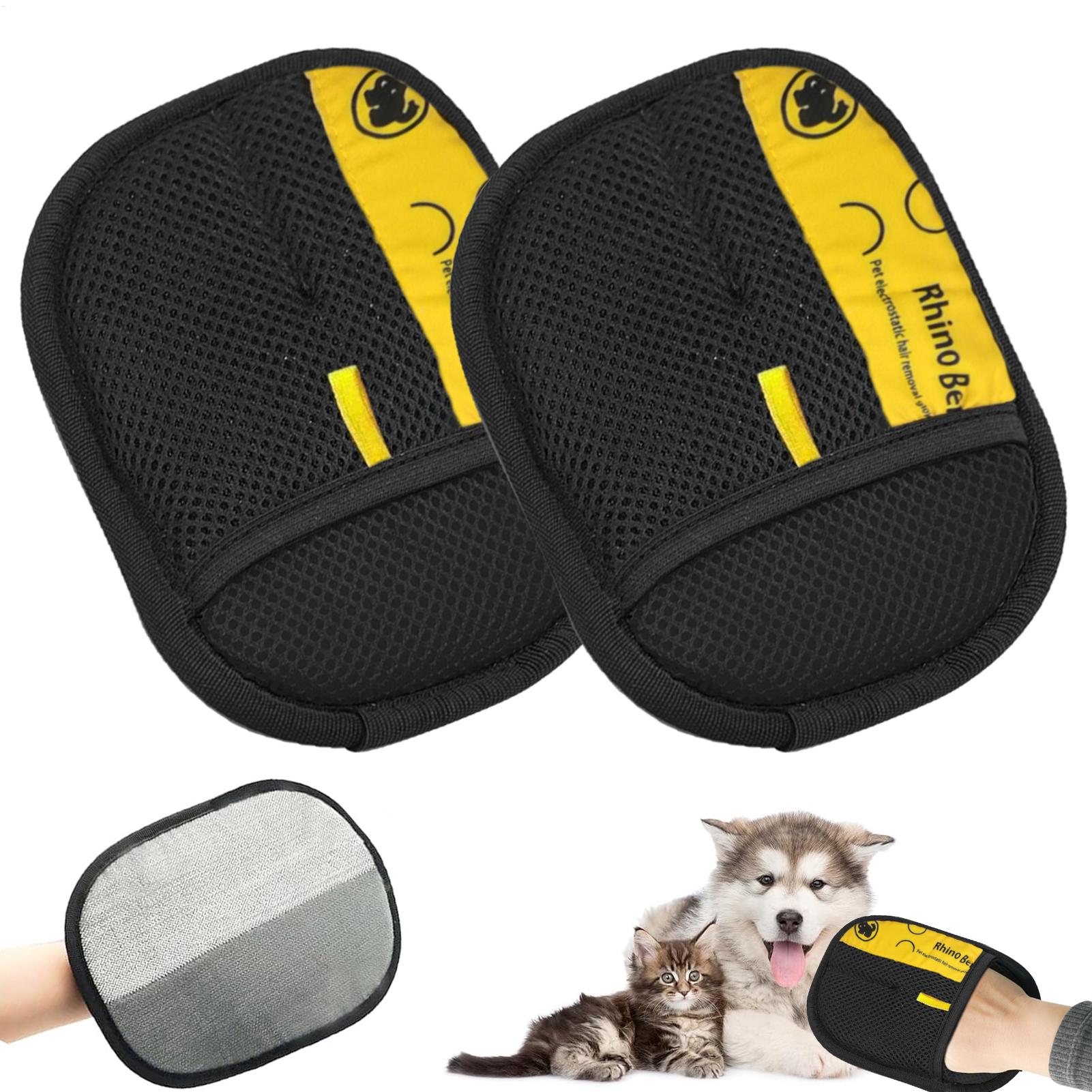 Pet Hair Remover Brush - 2 Stück Katzenpflege-Handschuhe Elektrostatische Tierhaar-Entfernungsbürste zur