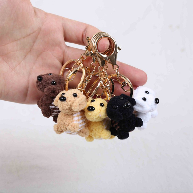 Pet Supplies Store - Mini-Welpen-Serie: Gehäkelte Schlüsselanhänger, kleine Hunde-Schlüsselanhänger für