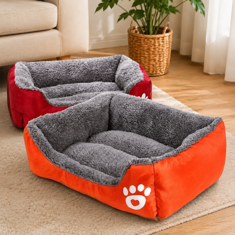 Calming Dog Bed - Weiches Plüsch-Schlafbett für kleine Hunde und