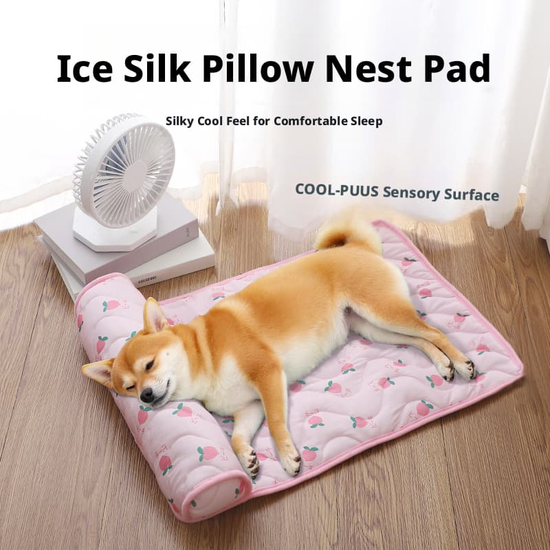 Dog Cooling Mat - Niedliches Muster, Kühlmatte aus Eisseide für